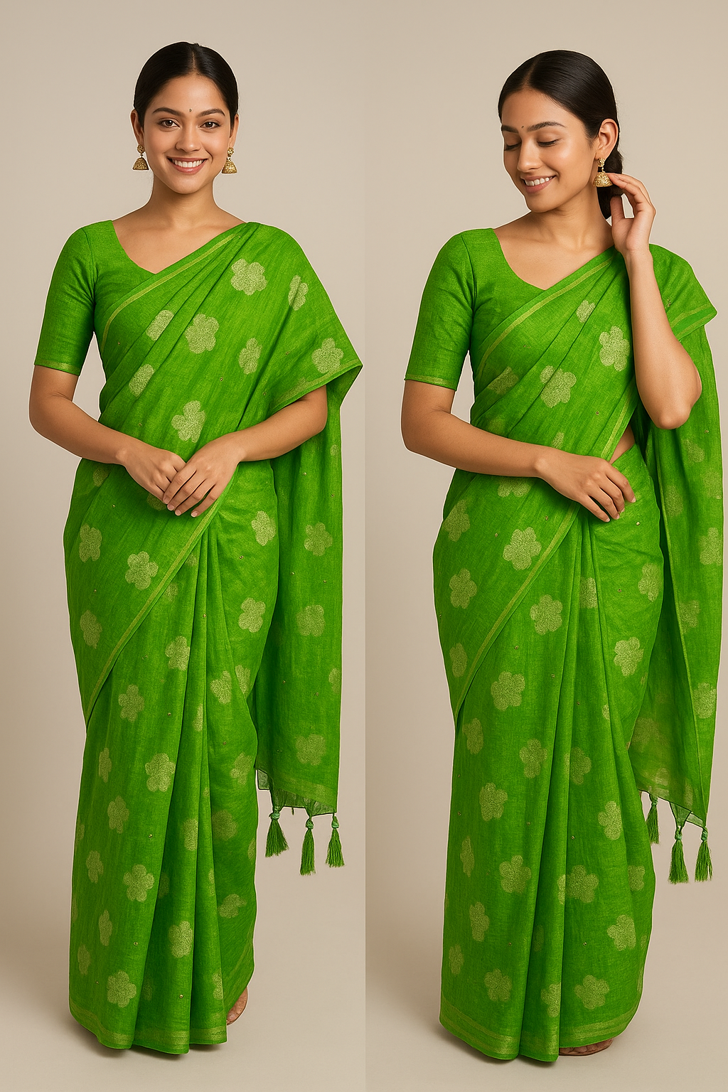 Saree Printed Anokhi, Green Saree, Printed Sari, Saree Sale. - Image 8