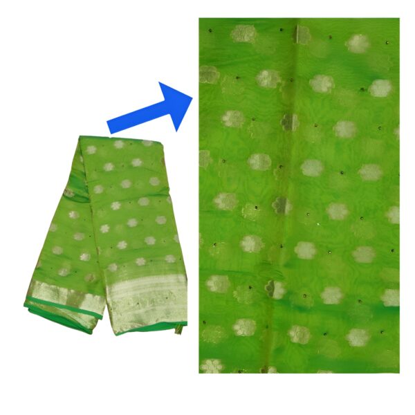Saree Printed Anokhi. Green Saree. - Image 3