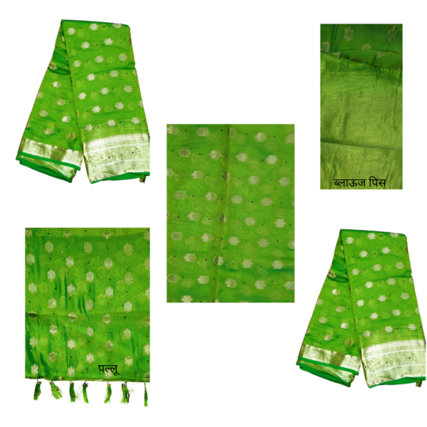 Saree Printed Anokhi. Green Saree. - Image 4
