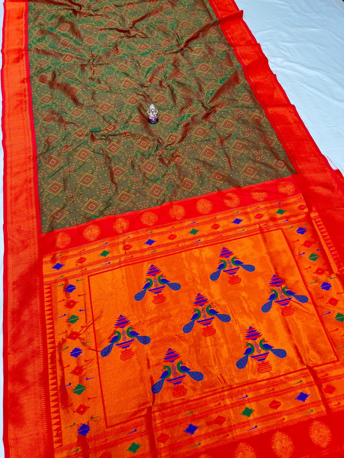 New Bandhani Paithani Saree, #बांधणी पैठणी साडी# - Image 6