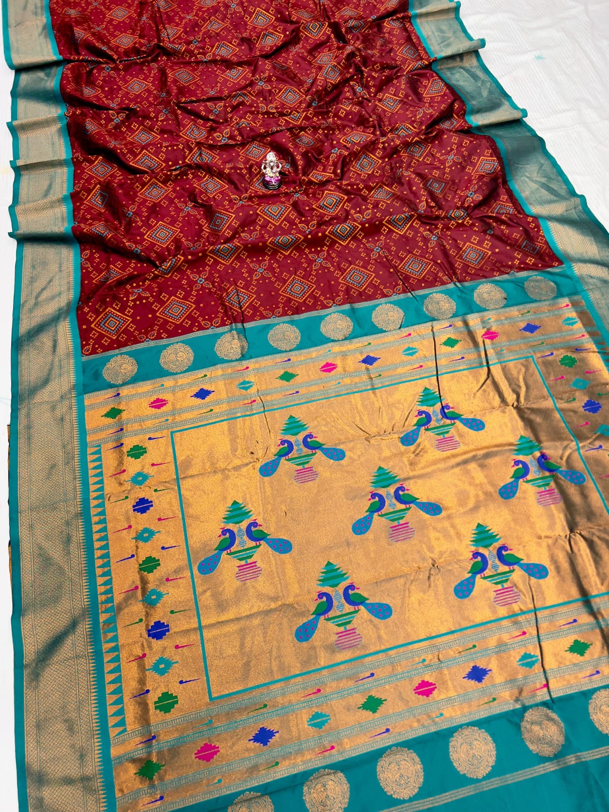 New Bandhani Paithani Saree, #बांधणी पैठणी साडी# - Image 18