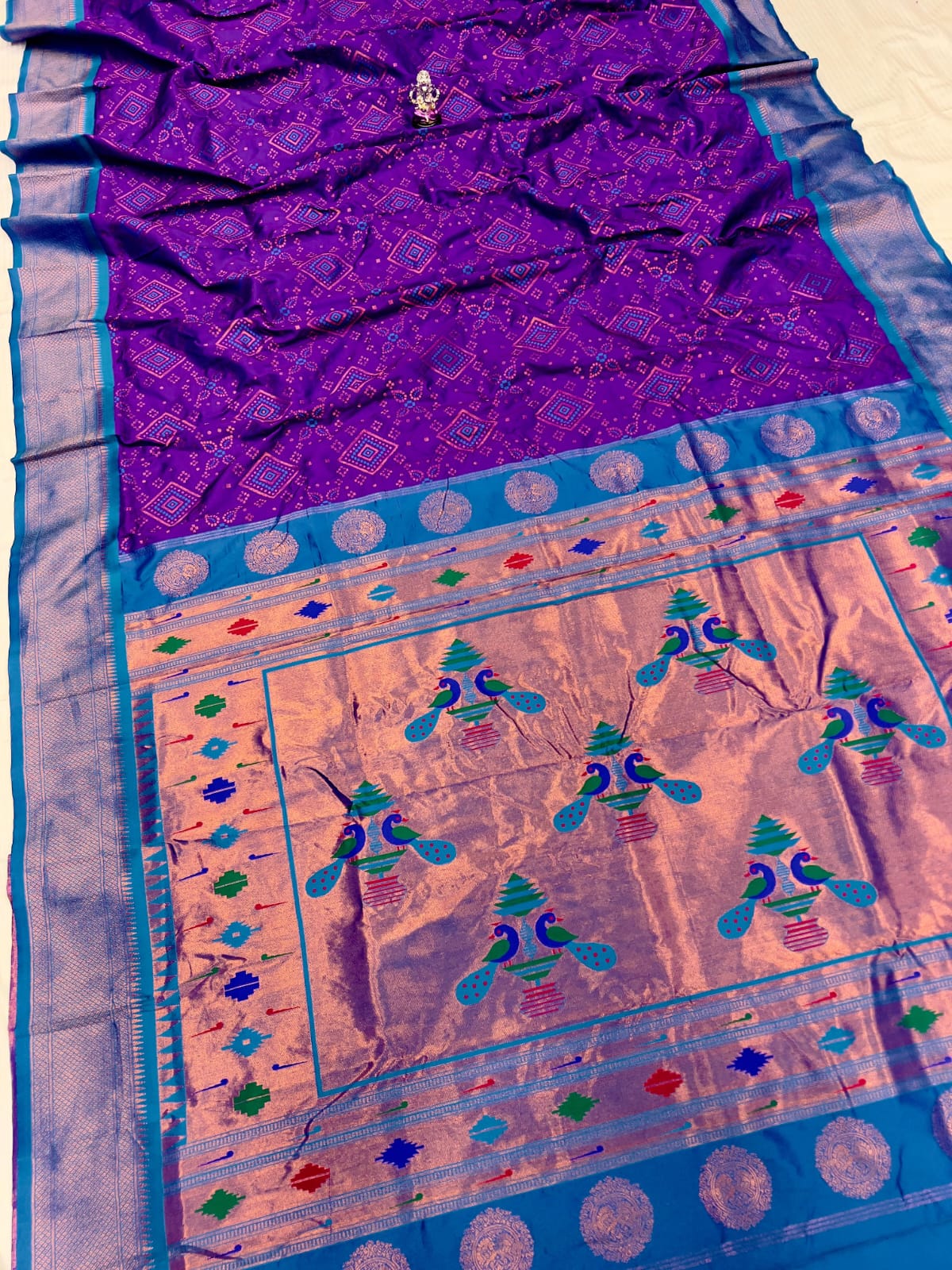 New Bandhani Paithani Saree, #बांधणी पैठणी साडी# - Image 24