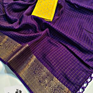 Super Dola Chex and Jari Saree with on pallu. Only Rs. 1149/- Chex Saree