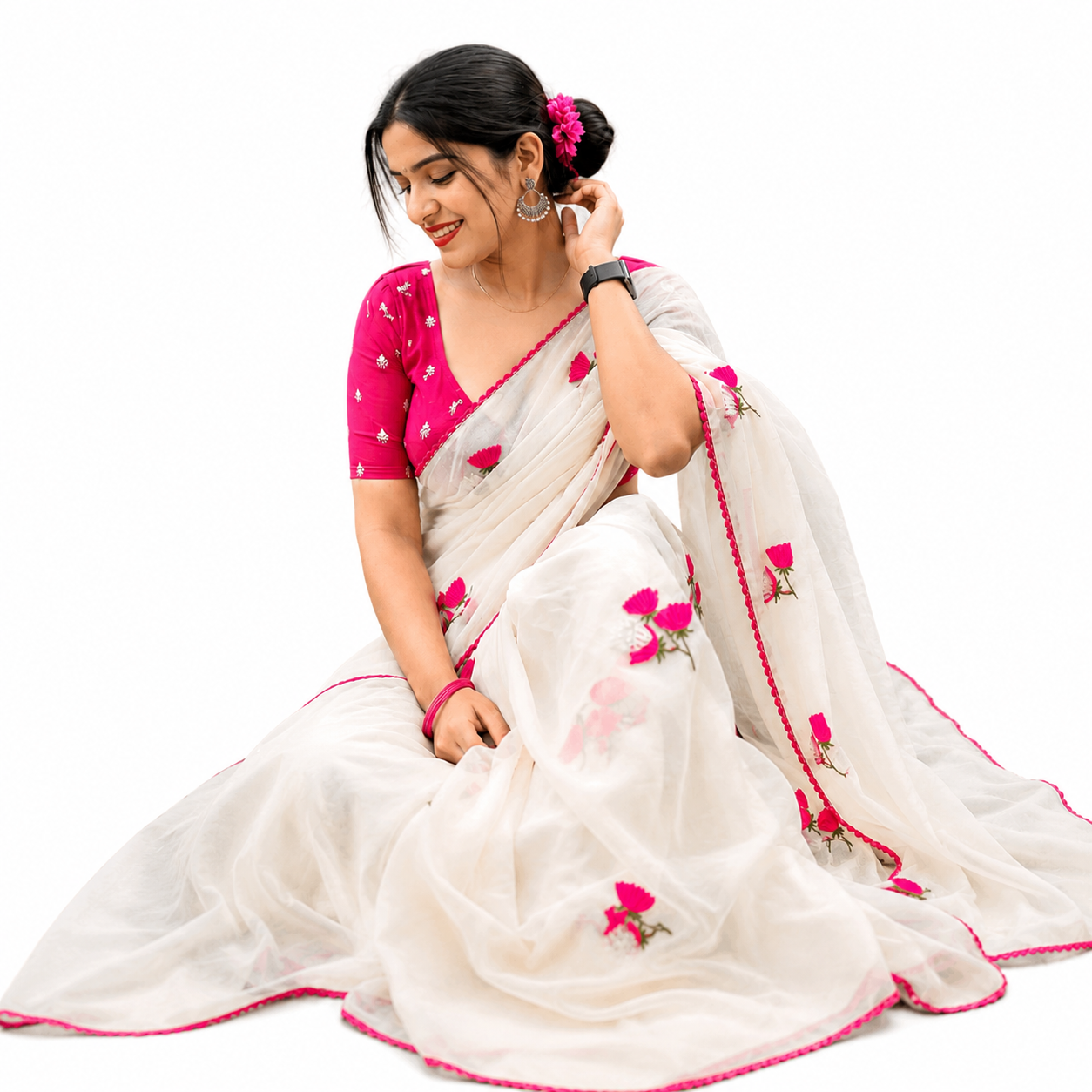Trending Star Georgette Floral Saree Only Rs. 699/- - Image 10