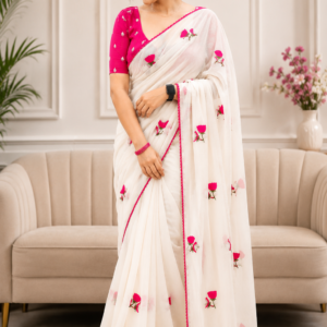 Latest Star Georgette Floral Designer Saree